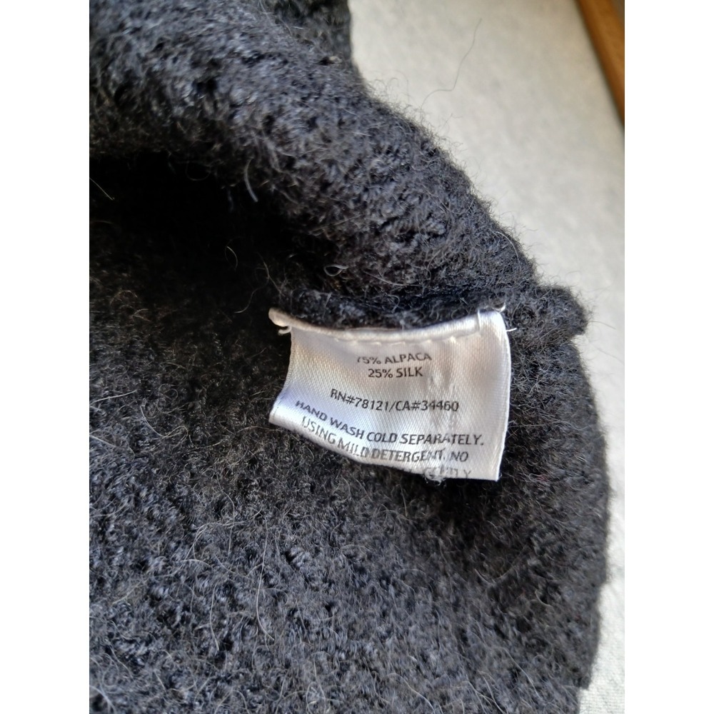 Eileen Fisher Sweater XL Poncho Turtleneck Alpaca Short Sleeve Drapey Lagenlook - Picture 8 of 13